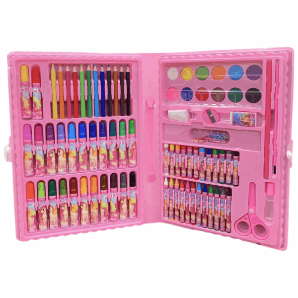 Maleta De Pintura Infantil Estojo Peças Unicórnio  Dinossauro Menino 98pcs - Imagem 4