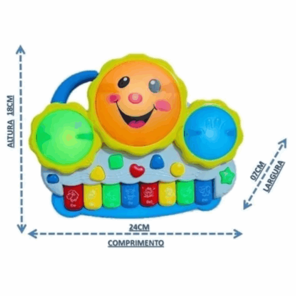 Brinquedo teclado Musical sol com luzes e sons | Brinquedo de alta qualidade para crianças educativo - Imagem 3