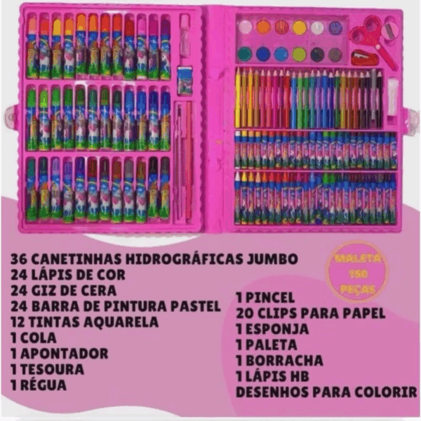 Unicolors kit pintura estudio colorir maleta escolar completo com 208 peças para colorir e criar/ menino e menina - Imagem 8