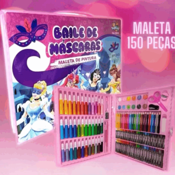 Unicolors kit pintura estudio colorir maleta escolar completo com 208 peças para colorir e criar/ menino e menina - Imagem 9