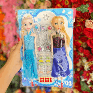 kit 2 bonecas elsa frozen e anna articuladas com acessórios estilo Barbie