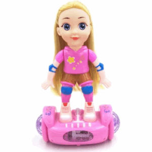 Brinquedo Boneca Rosa Overboard Anda Com Luzes e Sons Grande Bate e Volta Giros