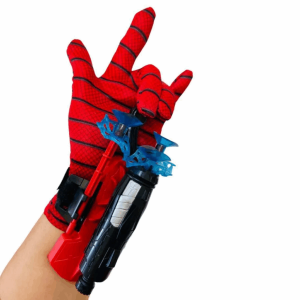 Luva Homem Aranha Lança Dardos Infantil Brinquedo Spider Man Herói Lançador Teia Ventosa - Imagem 5
