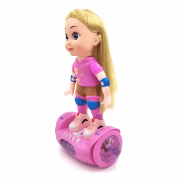 Brinquedo Boneca Rosa Overboard Anda Com Luzes e Sons Grande Bate e Volta Giros - Imagem 4