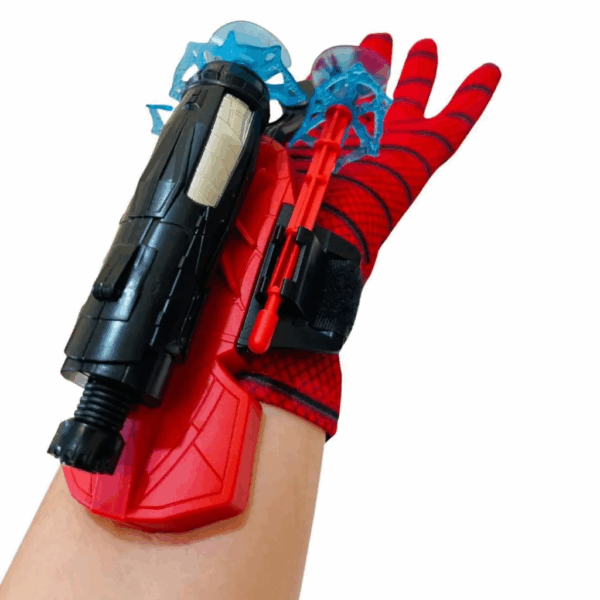 Luva Homem Aranha Lança Dardos Infantil Brinquedo Spider Man Herói Lançador Teia Ventosa - Imagem 2