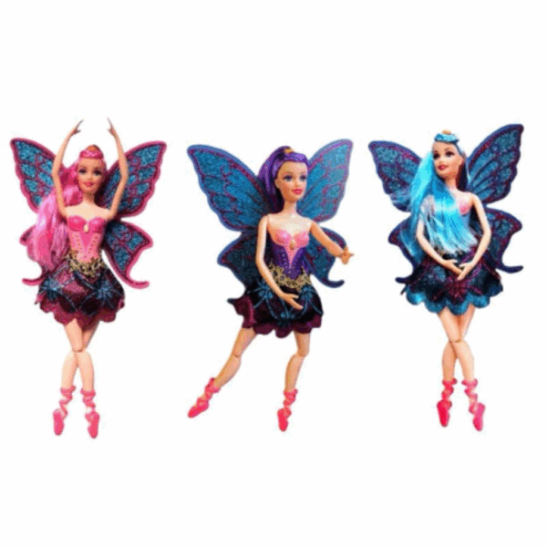 Boneca fada Bailarina Com Asa e Acessórios - Imagem 4