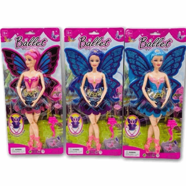 Boneca fada Bailarina Com Asa e Acessórios - Imagem 3