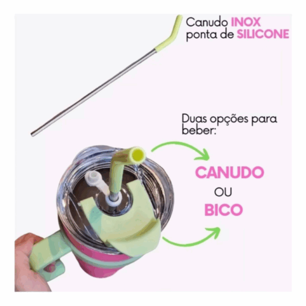Copo Térmico Garrafa em Aço Inox 1,2 Litros Com Tampa e Canudo Logo Stan BWB-001 - Imagem 4