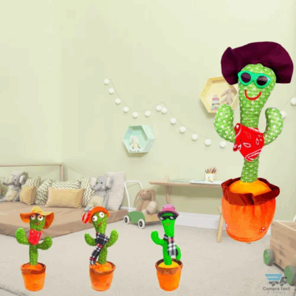 Cacto Falante Dançante 120 Músicas Voz Brinquedo Dança Fala - Imagem 2