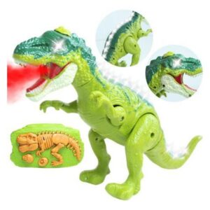 Brinquedo Tiranossauro Rex Colorido Solta Fumaça Com Luz E Som Anda