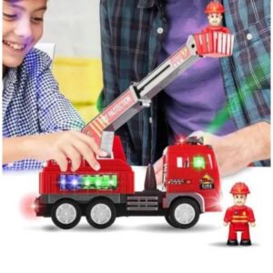 Carrinho Caminhão De Bombeiro Luz E Som Brinquedo De Criança Cor Vermelho Menino