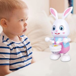 Brinquedo Coelho Robô Dançarino Bate Bateria Tambor Luzes Diversão