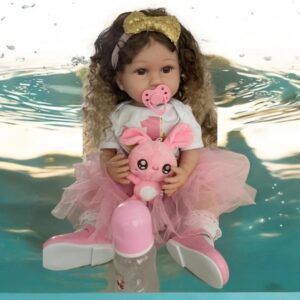 BEBÊ BONECA REBORN BRINQUEDO REALISTA DE SILICONE PODE DAR BANHO BABY MENINA