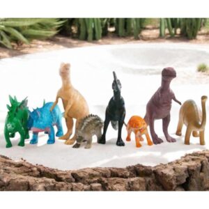Dinossauro De Brinquedo Kit Coleção 8 Peças De Borracha Menino e Menina